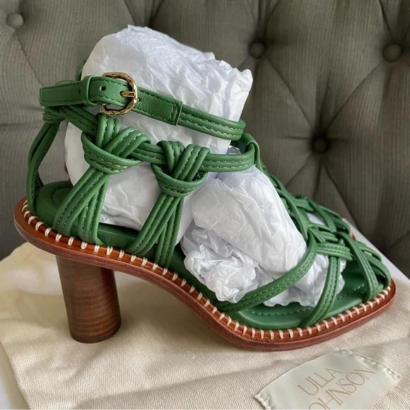 ULLA JOHNSON Tula Knotted High Heel Sandal in Lichen US8 EU38 - Picture 6 of 16